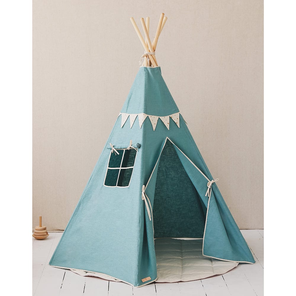 Gold Star Teepee Tent With Garland - Blue - Stylemykid.com