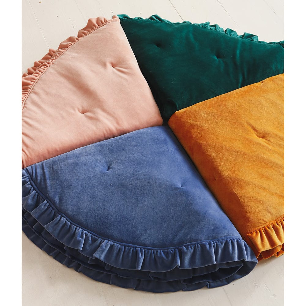 Soft Velvet Mat With Frill Mustard - Mustard - Stylemykid.com