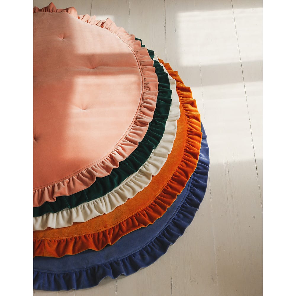 Soft Velvet Mat With Frill Mustard - Mustard - Stylemykid.com