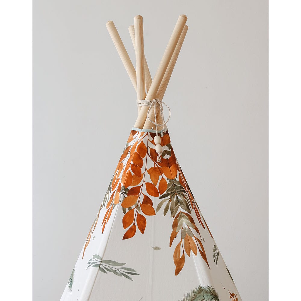 Forest Friends Teepee Tent - Beige, Red, Green, Orange - Stylemykid.com