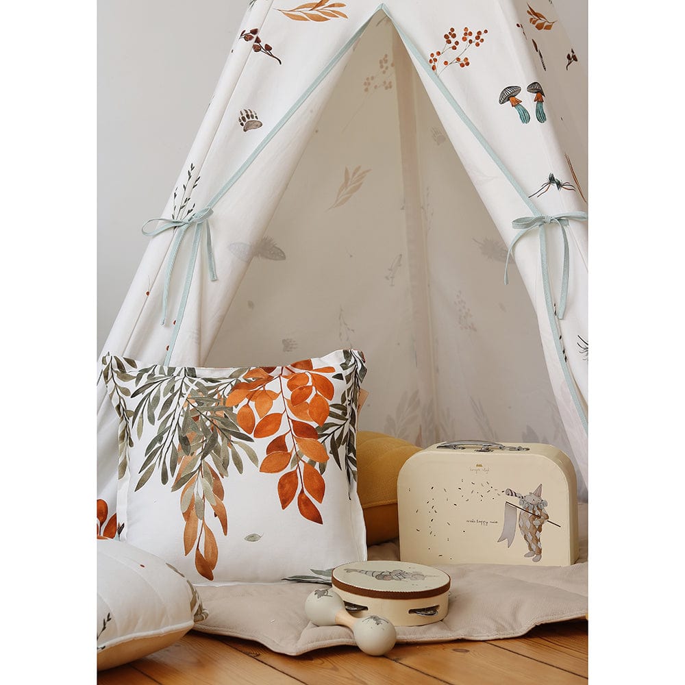 Forest Friends Teepee Tent - Beige, Red, Green, Orange - Stylemykid.com