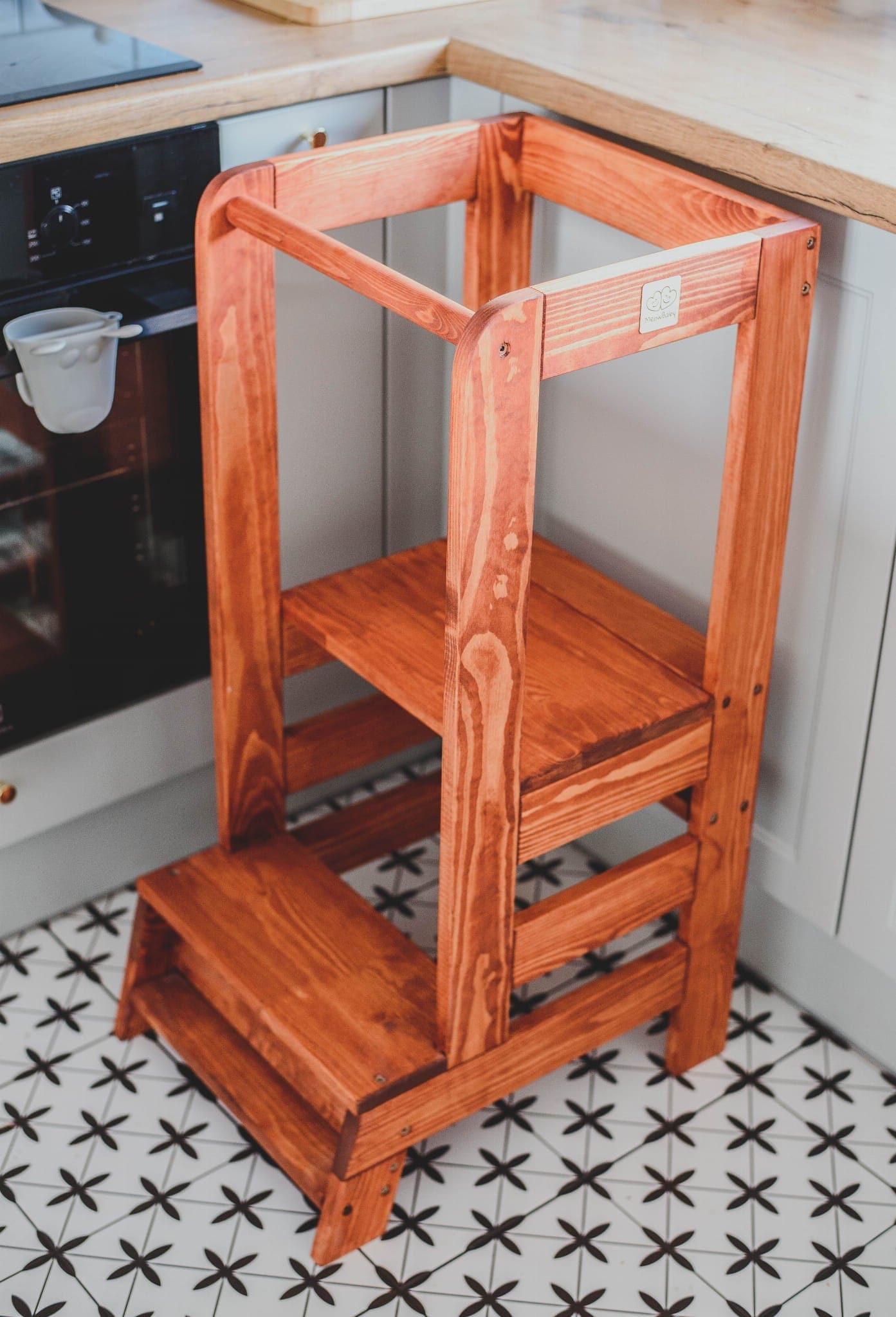 MeowBaby Wooden Kitchen Helper - Learning Tower For Kids